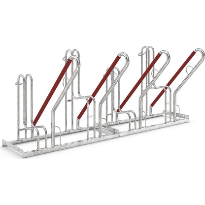 Lean-to bicycle rack, 4500 XBF, single sided model, 4 parking spaces.
