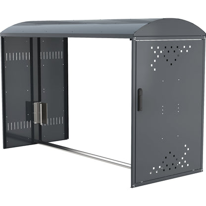 Bicycle locker, extension unit with arched roof, without side wall.
