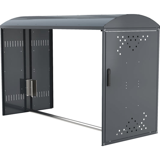 Bicycle locker, extension unit with arched roof, without side wall.