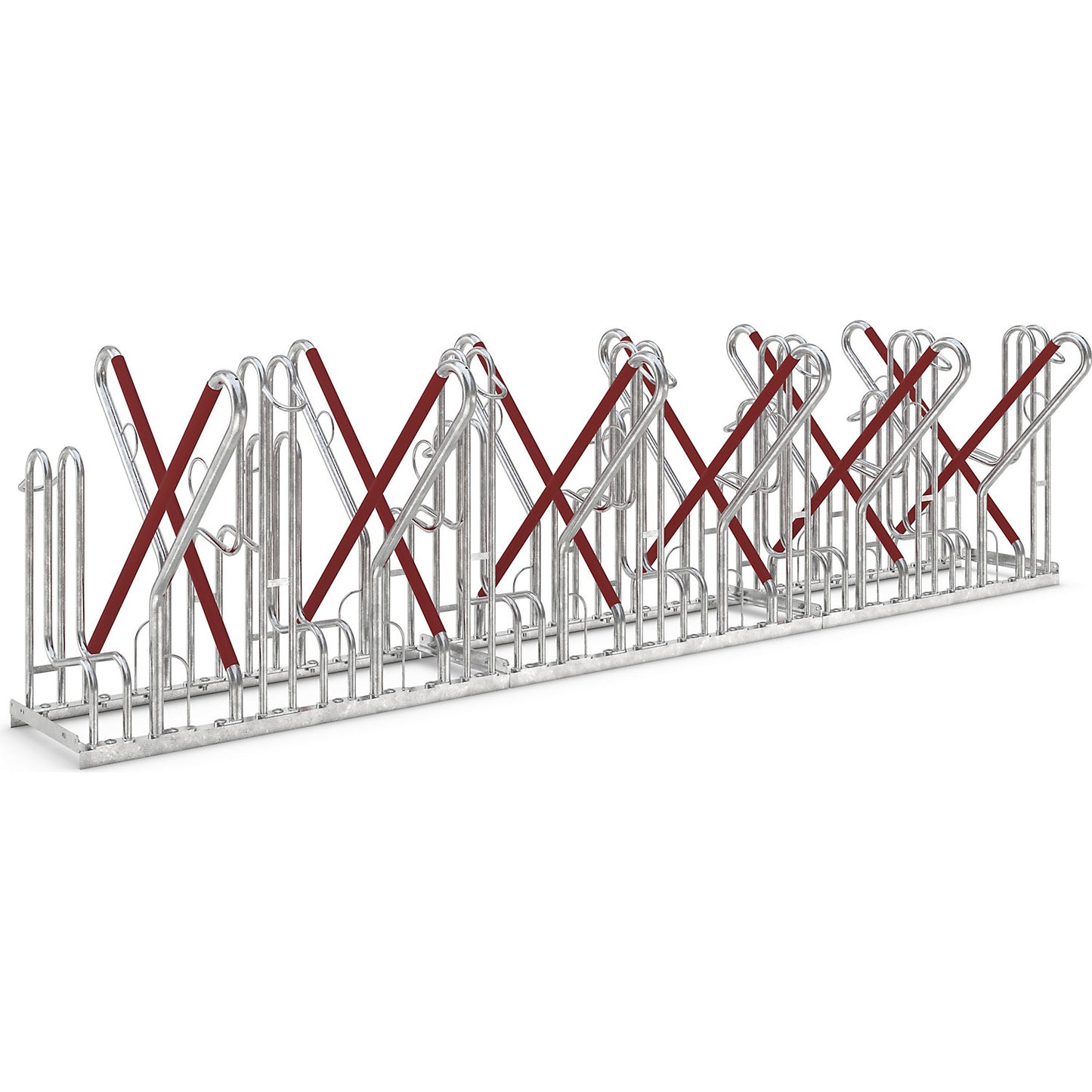 Lean-to bicycle rack, 4500 XBF, two sided model, 2 x 6 parking spaces.