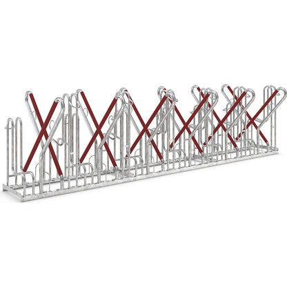 Lean-to bicycle rack, 4500 XBF, two sided model, 2 x 6 parking spaces.