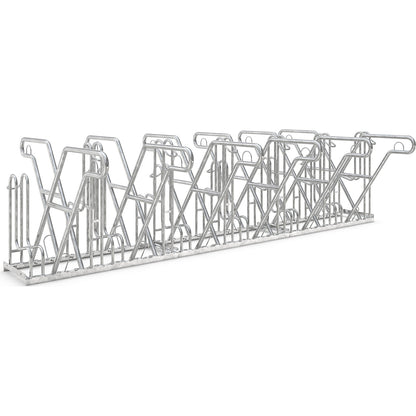Lean-to bicycle rack, 4600 XBF, two sided model, 2 x 6 parking spaces.