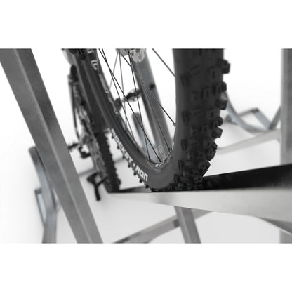 Semi vertical cycle rack, free standing, 5 parking spaces.