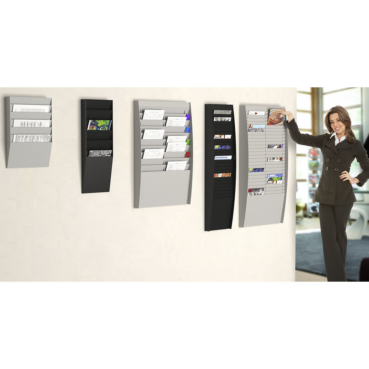 Sorting board, 2 x 10 compartments, HxWxD 865 x 544 x 106 mm, black.