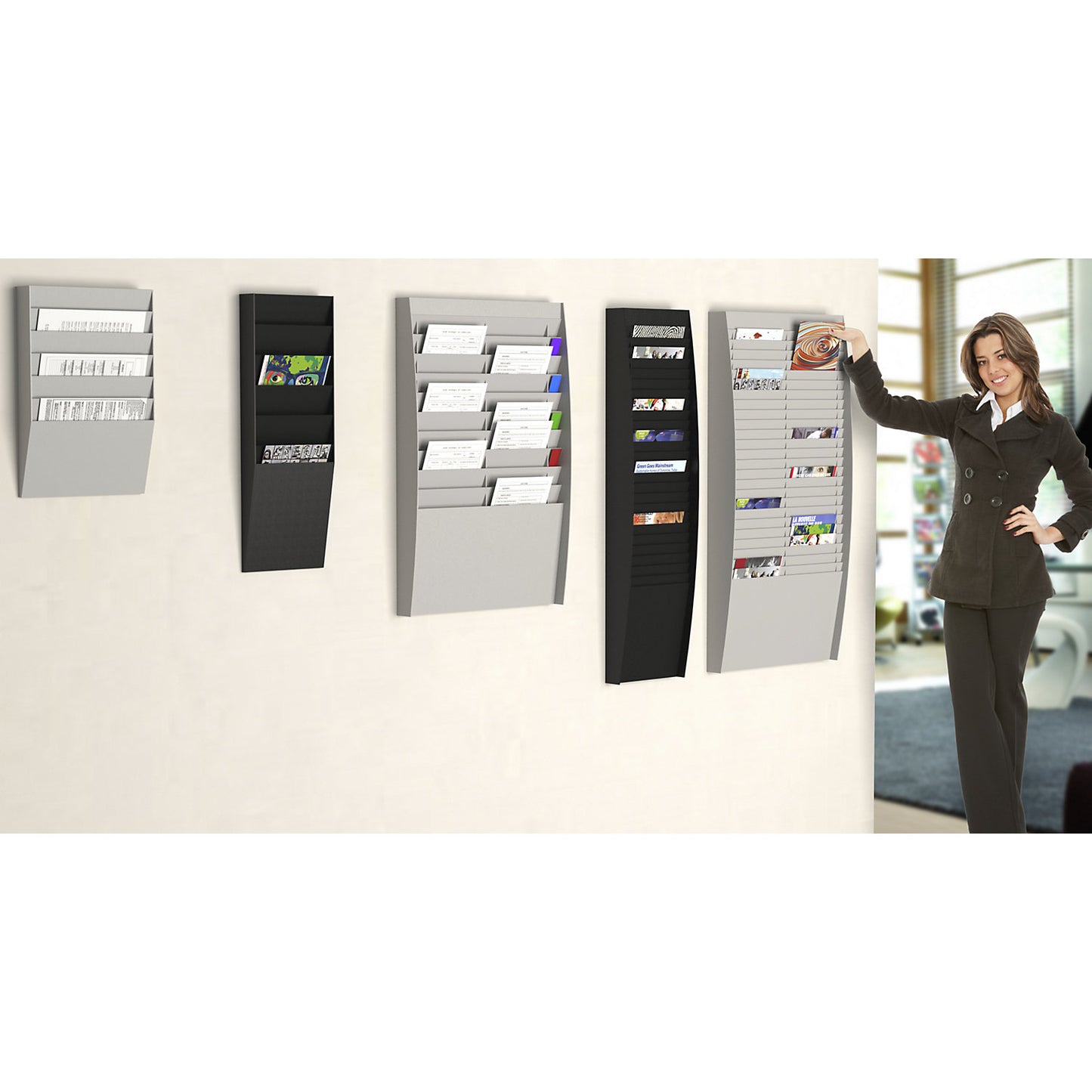 Sorting board, 1 x 6 compartments, HxWxD 505 x 311 x 79 mm, white aluminium.