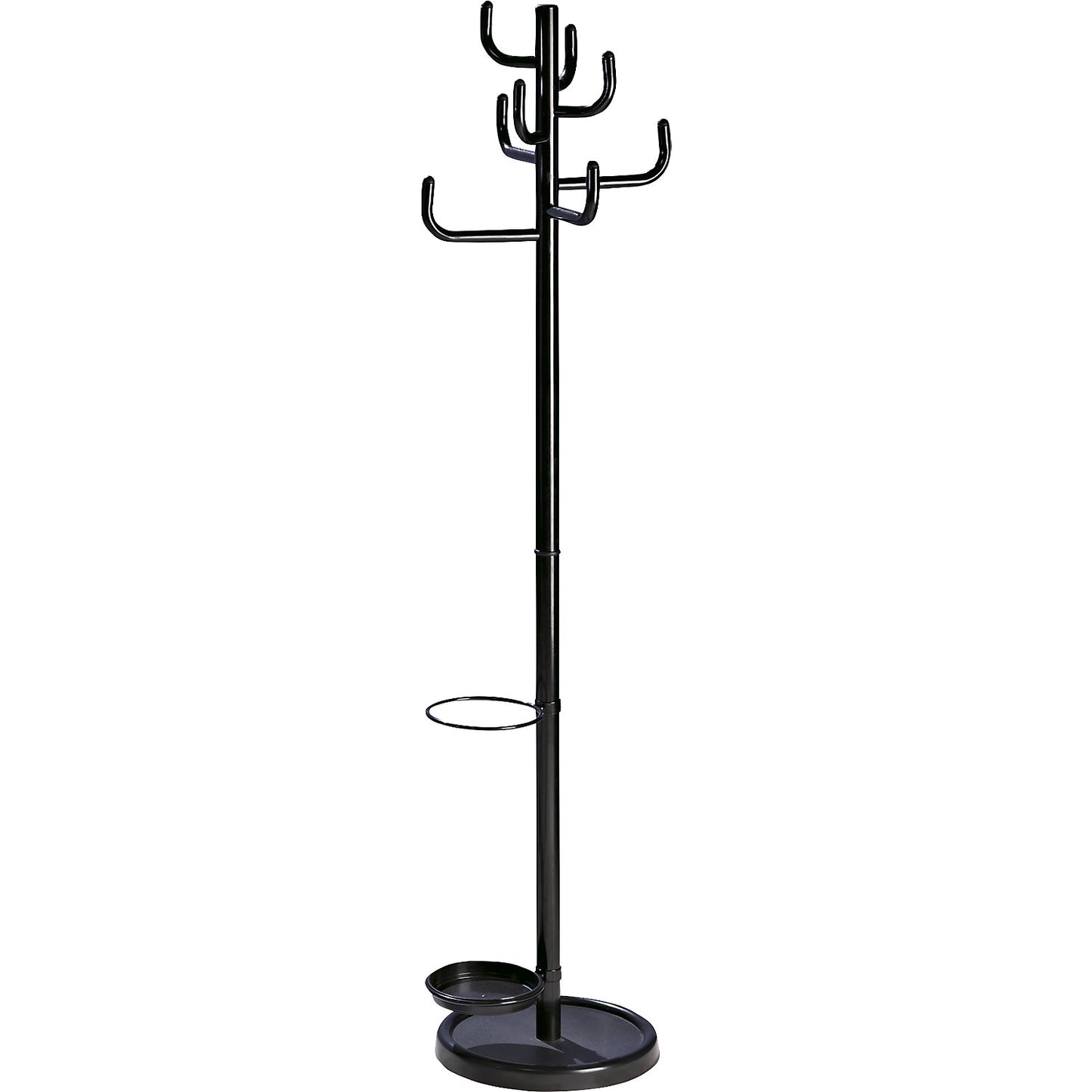 Coat stand, 8 robust steel hooks, black.