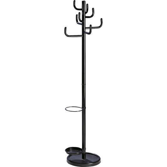 Coat stand, 8 robust steel hooks, black.