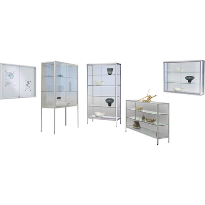 Glass cabinet, glass cabinet version, width 1200 mm, 2 sliding doors, flame resistant.