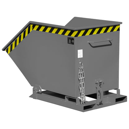 Tilting skip with tilting mechanism, box-shaped, capacity 0.4 m³, grey RAL 7005.