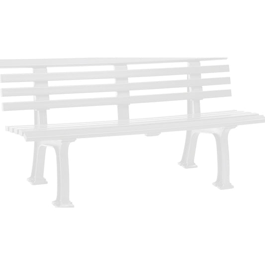 Park bench made of plastic, with 9 slats, width 1500 mm, white.
