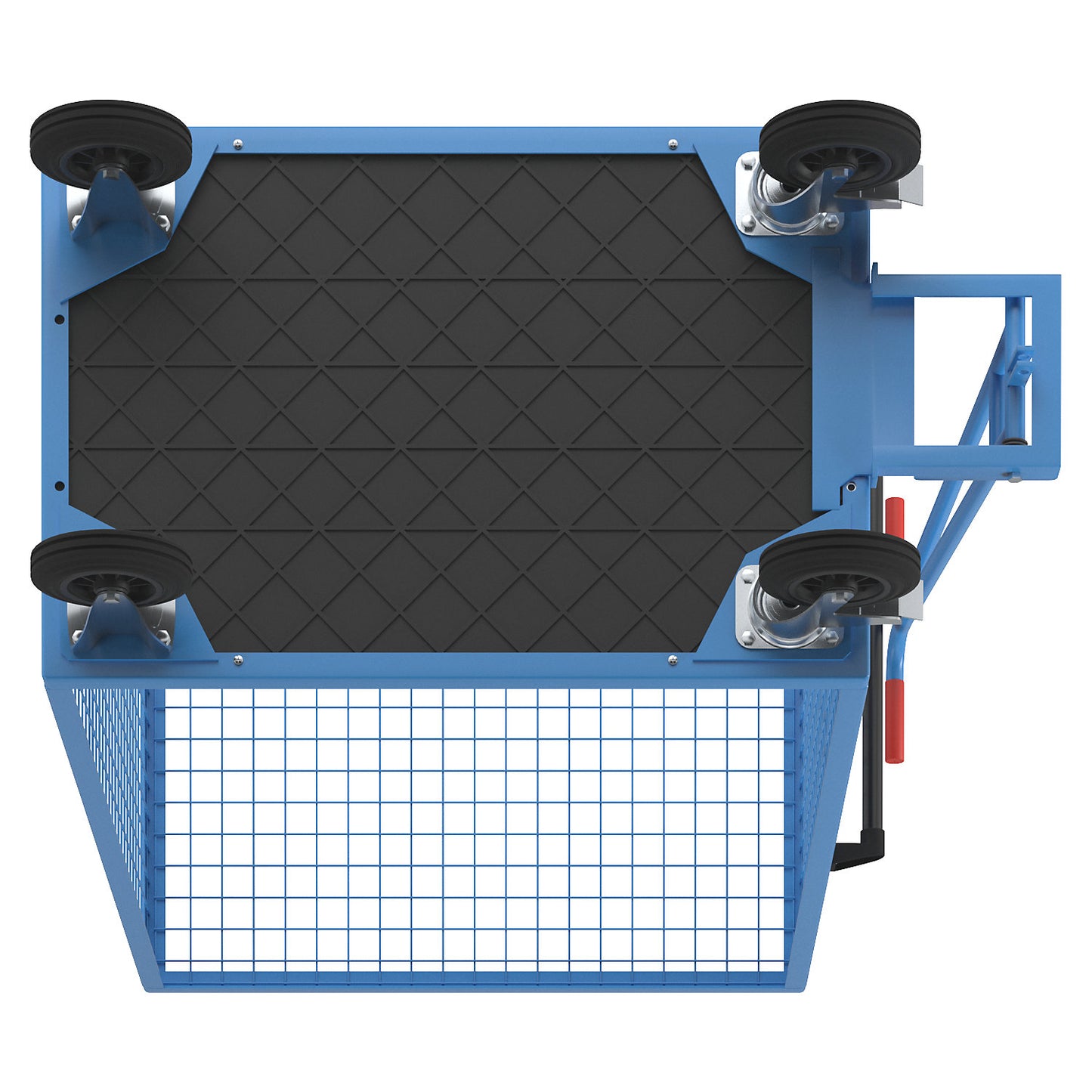 Shelf truck, long side open, without shelves, light blue.