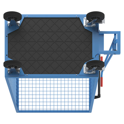Shelf truck, long side open, without shelves, light blue.