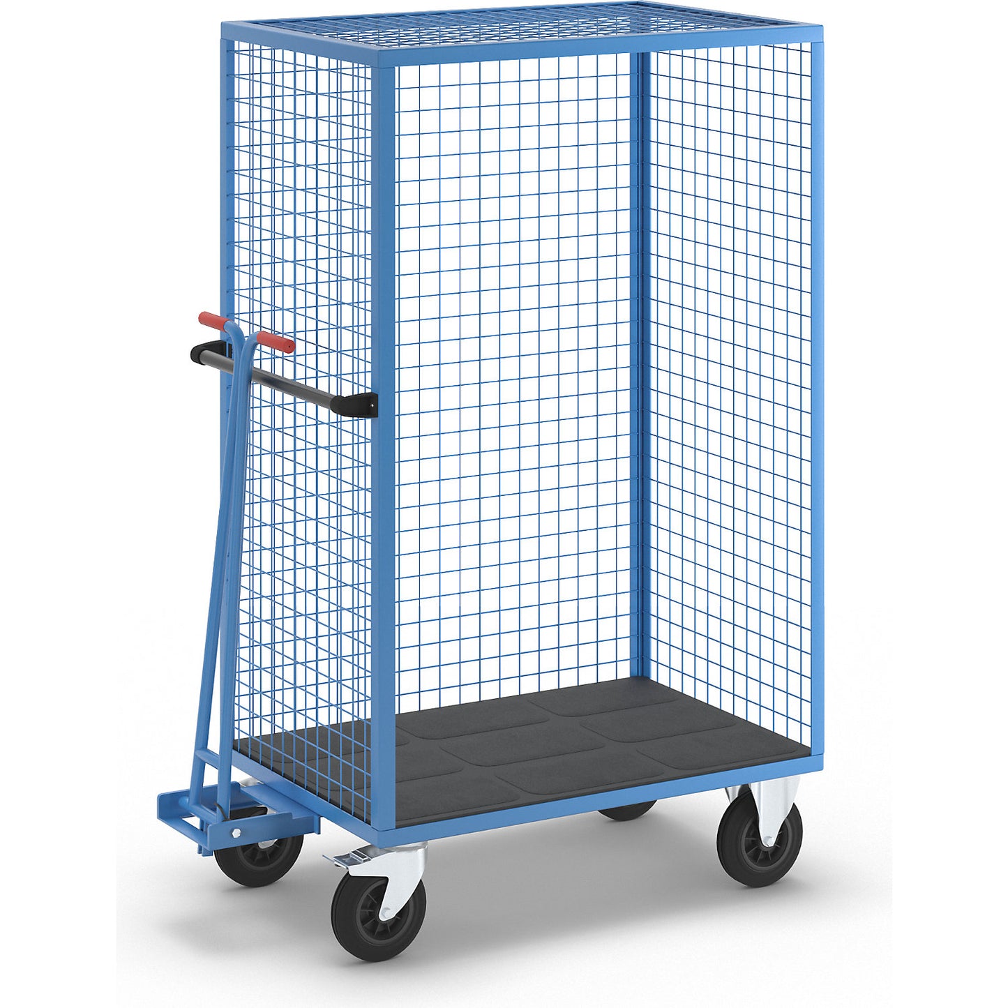 Shelf truck, long side open, without shelves, light blue.