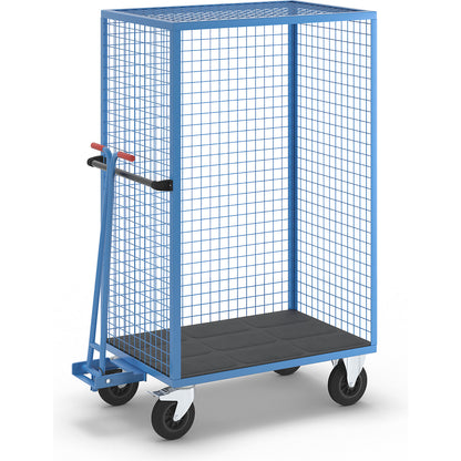 Shelf truck, long side open, without shelves, light blue.