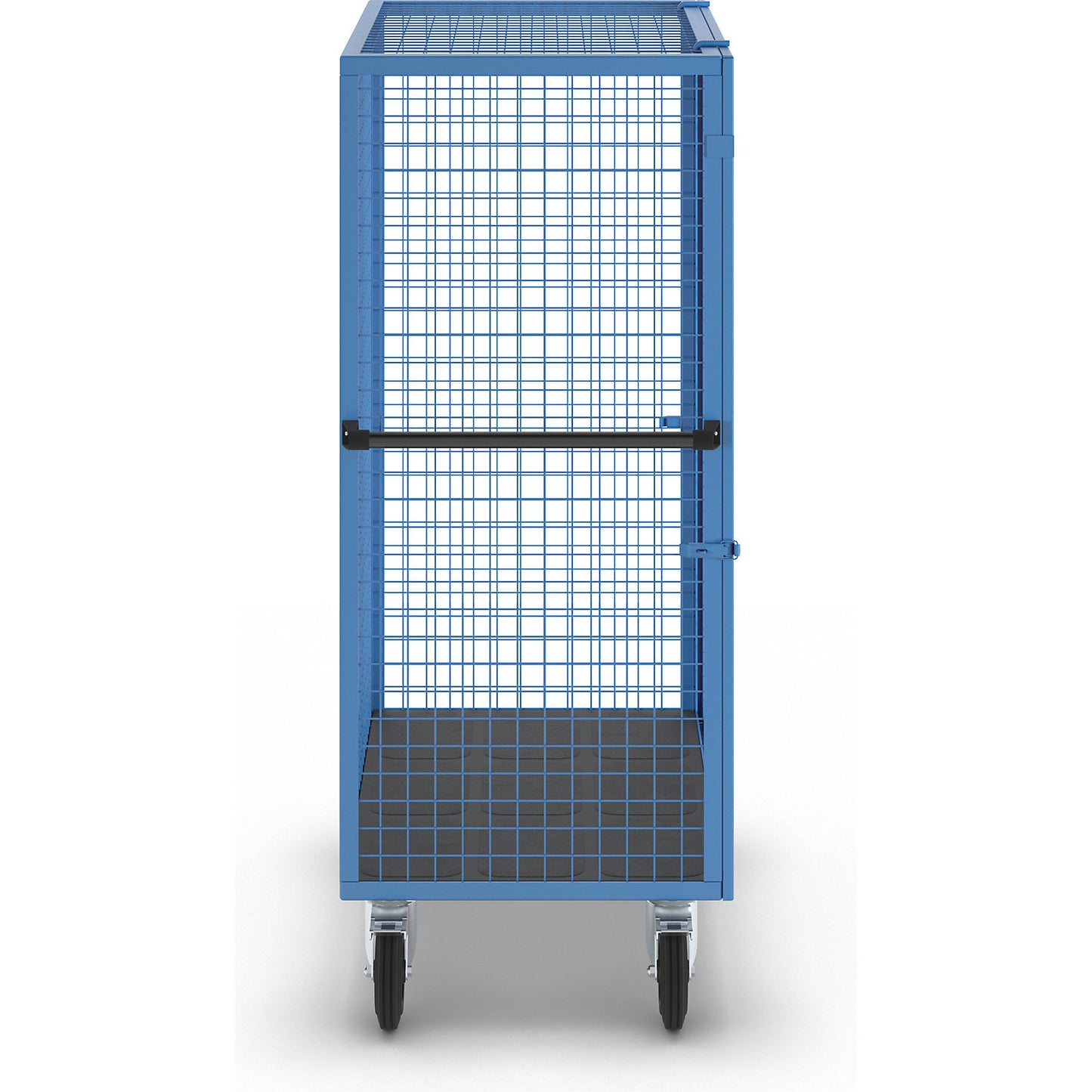 Shelf truck, detachable mesh panel, without shelves, light blue.