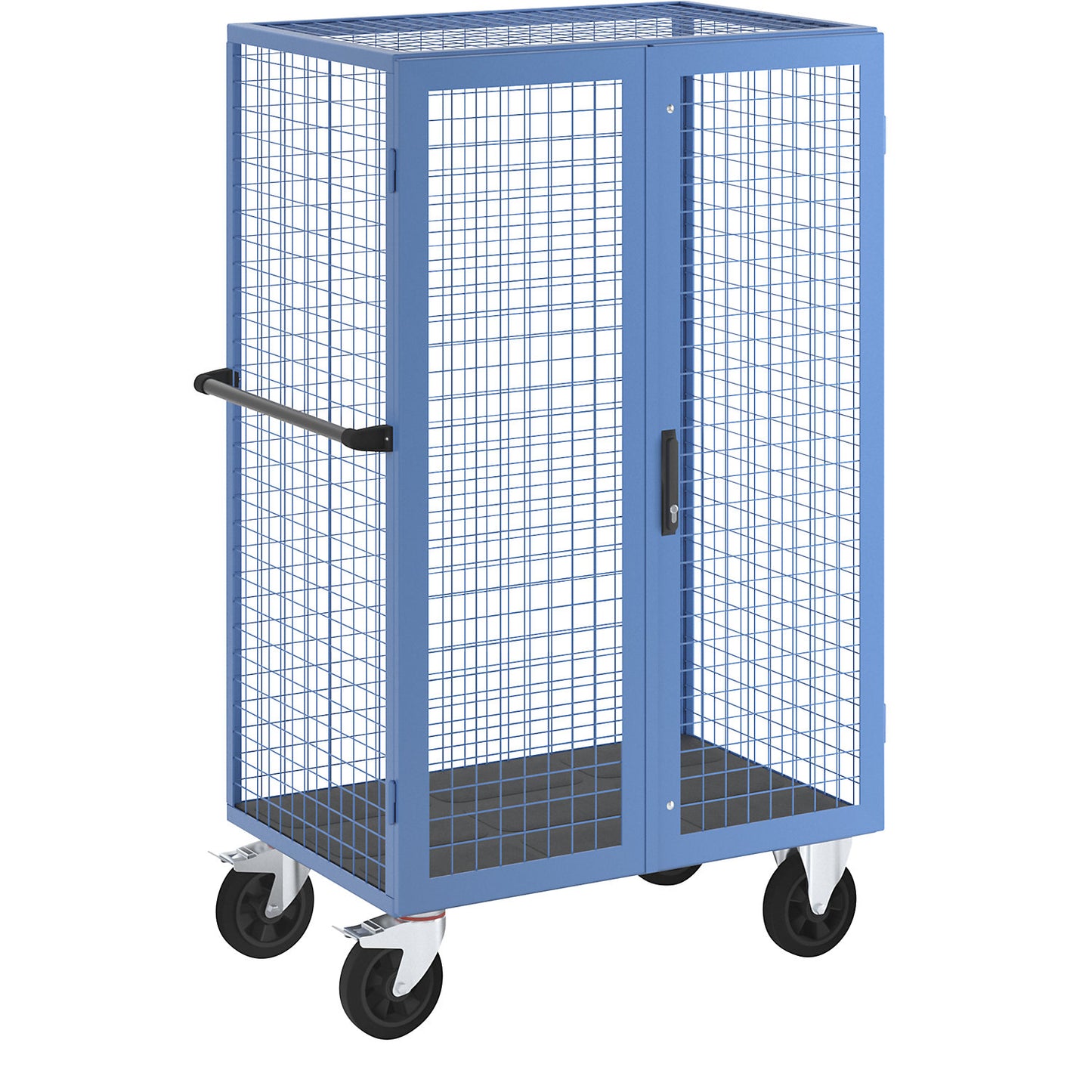 Shelf truck, double doors, without shelves, light blue.