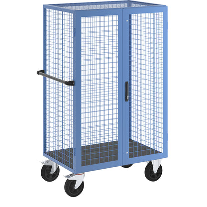 Shelf truck, double doors, without shelves, light blue.
