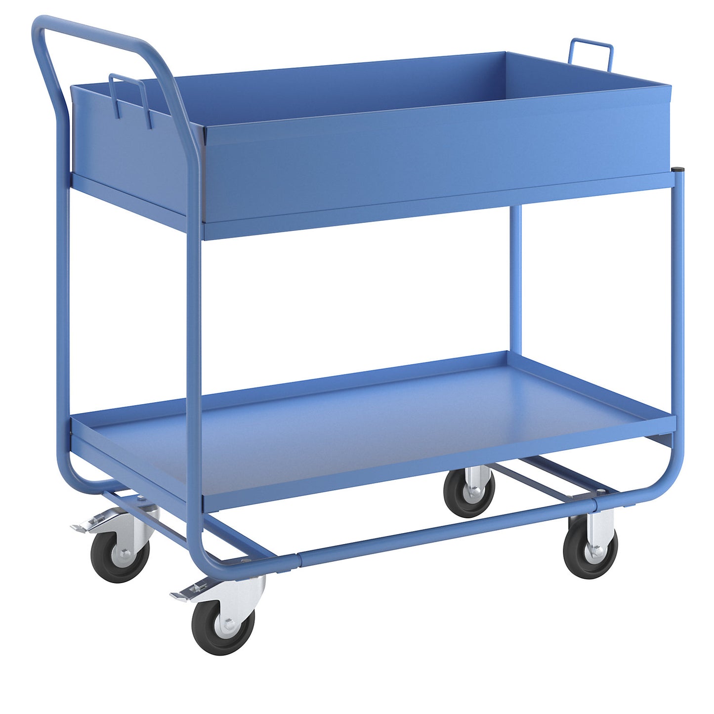 Table trolley, with removable tray, light blue.