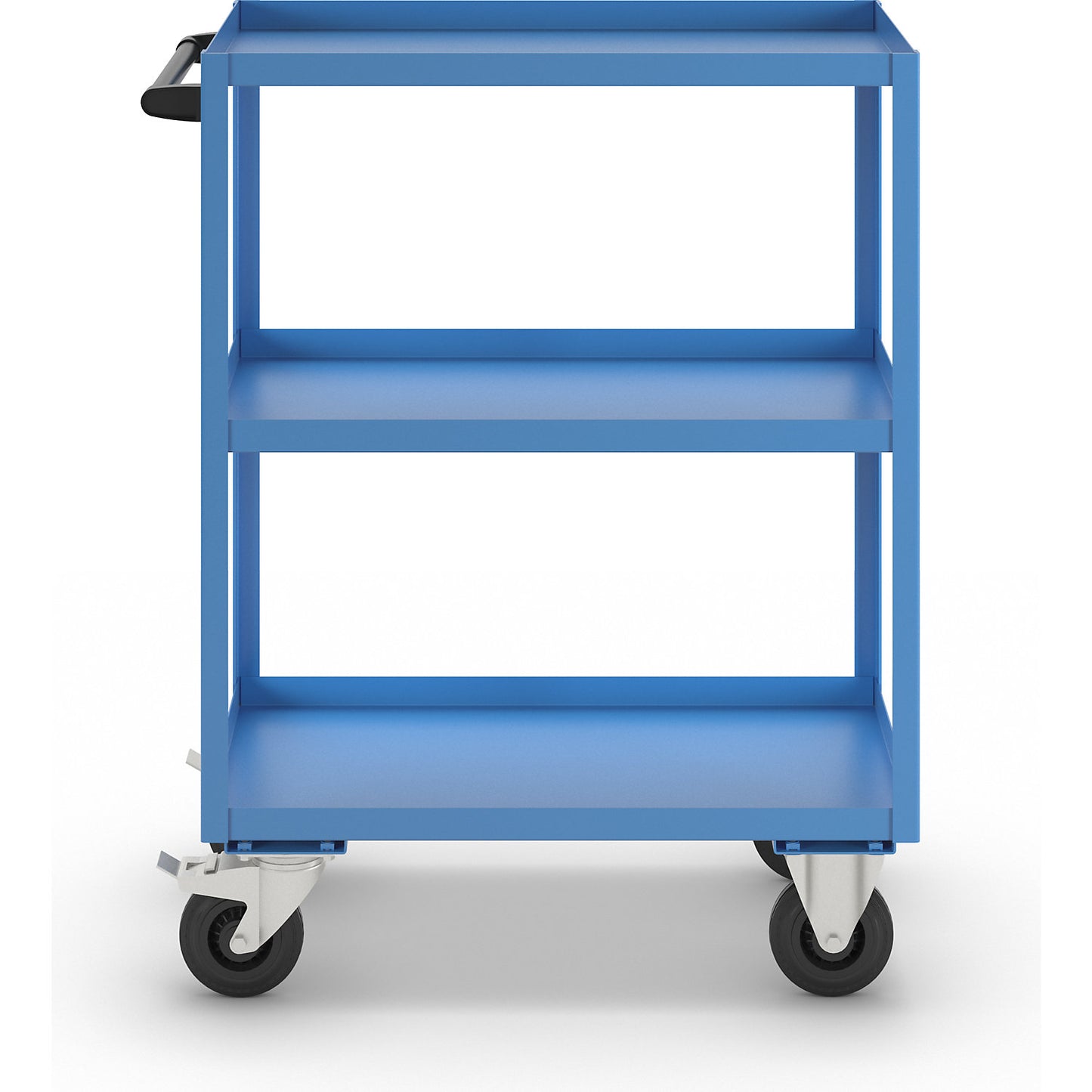 General purpose trolley, 3 shelves, max. load 350 kg, overall height 1215 mm, light blue.