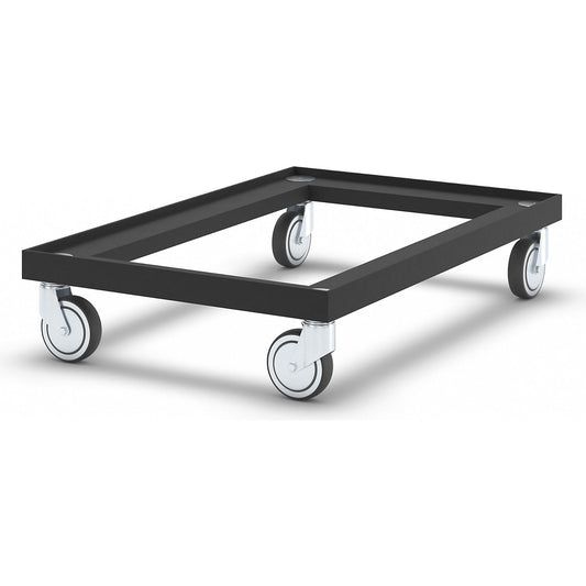 Plastic dolly, 600 x 400 mm, max. load 150 kg, black.
