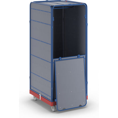 SAFE roll container, logistics box, HxWxD 1785 x 720 x 810 mm, red transport dolly.