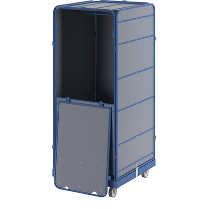 SAFE roll container, logistics box, HxWxD 1785 x 720 x 810 mm, blue transport dolly.