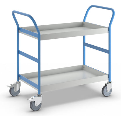 Service trolley with trays, capacity 15 l, 2 trays.