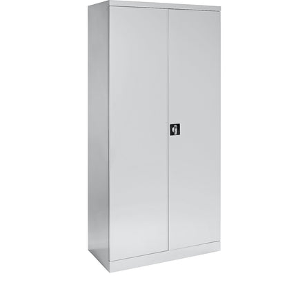 Storage cupboard, width 950 mm, 4 pull-out shelves, light grey door.