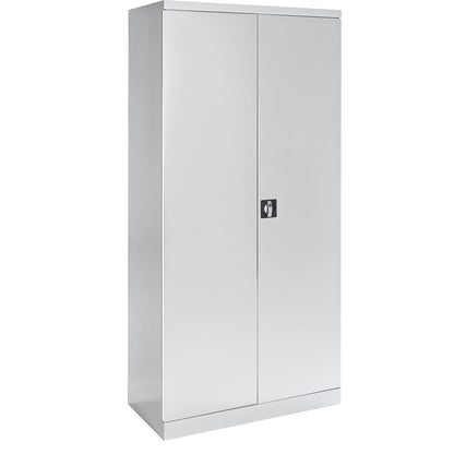 Storage cupboard, width 950 mm, 3 pull-out shelves, 3 drawers, light grey door.