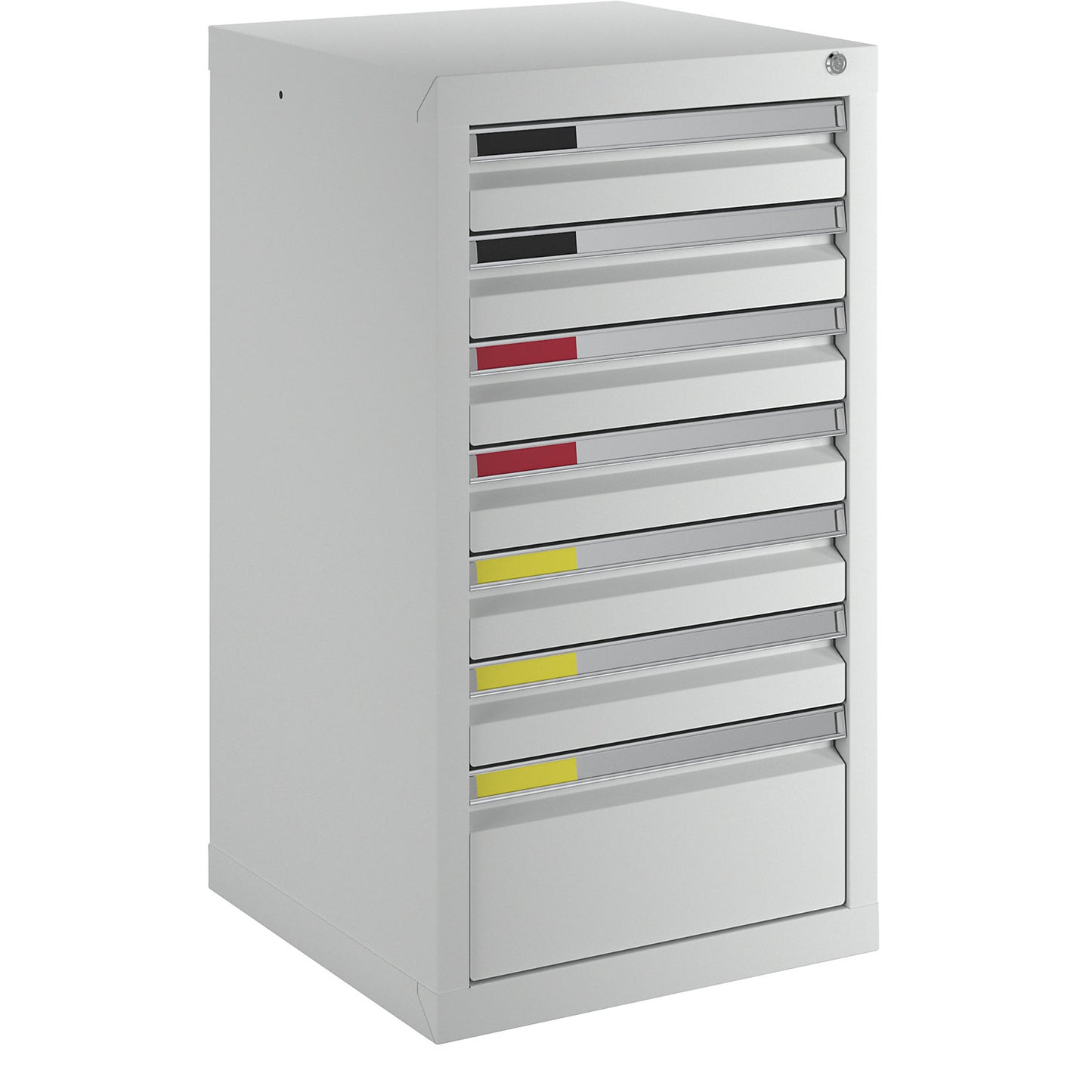 Drawer cupboard, width 500 mm, 7 drawers, light grey.