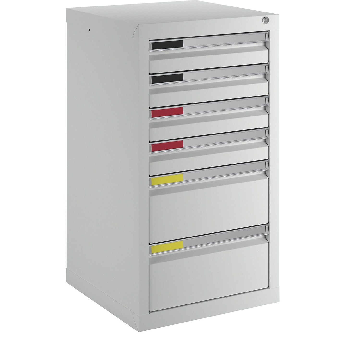 Drawer cupboard, width 500 mm, 6 drawers, light grey.