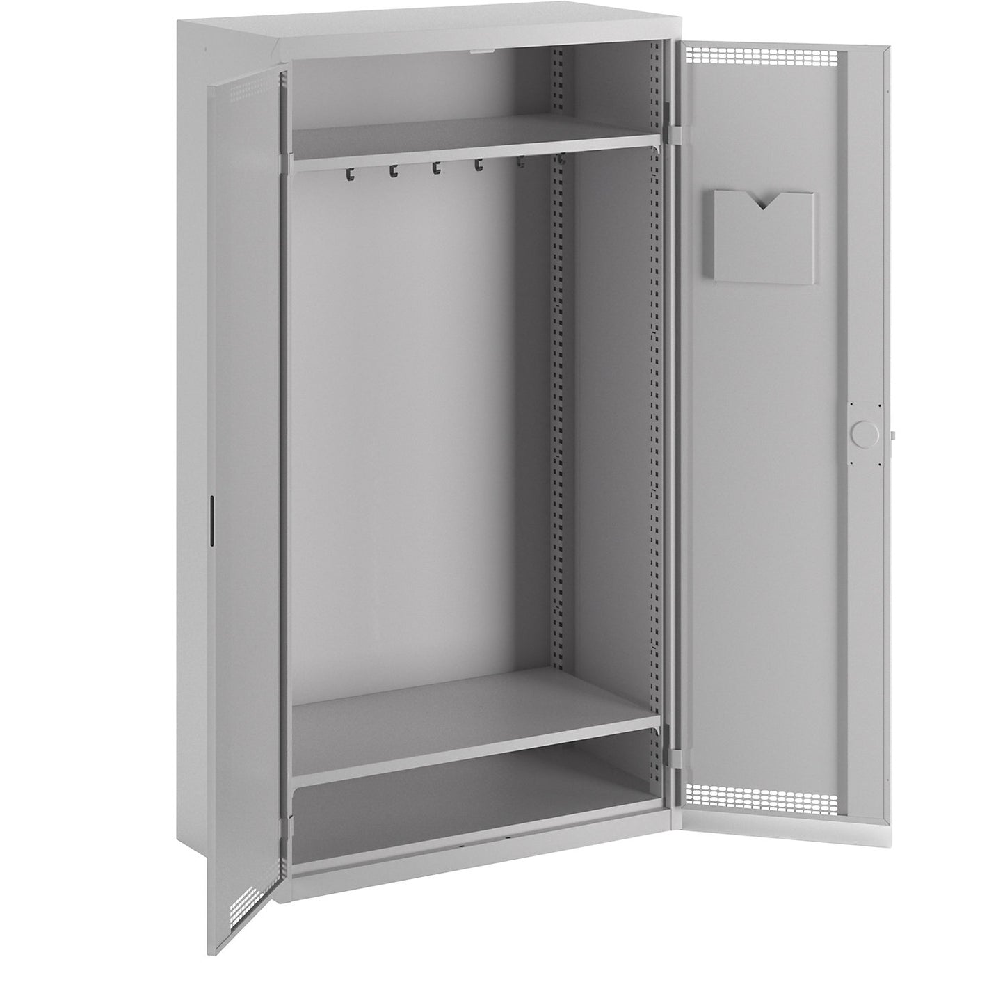 Cloakroom locker, 2 shelves, light grey.