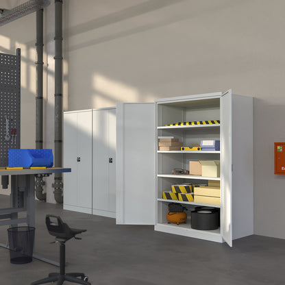 XXL double door cupboard, width 1200 mm, gentian blue door.