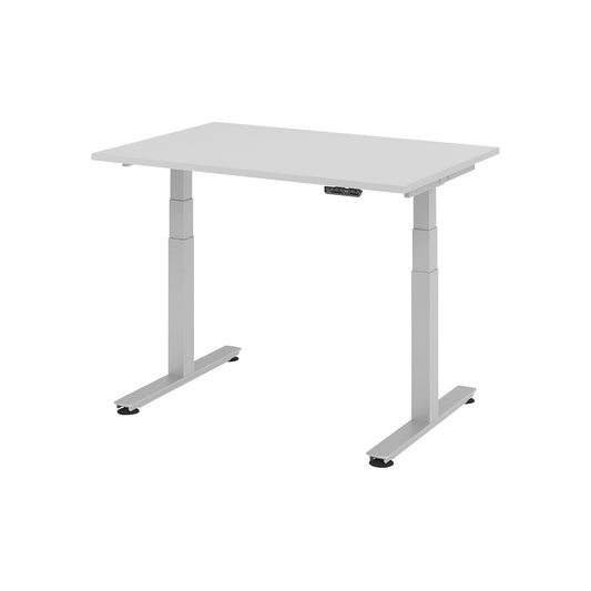 Desk, electric height adjustment, straight, WxD 1200 x 800 mm, light grey.