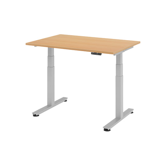 Desk, electric height adjustment, straight, WxD 1200 x 800 mm, beech.