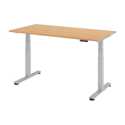 Desk, electric height adjustment, straight, WxD 1600 x 800 mm, beech.