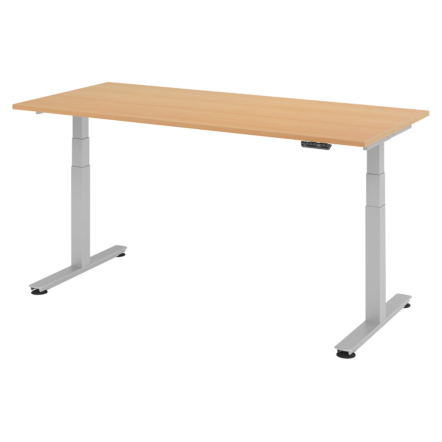 Desk, electric height adjustment, straight, WxD 1800 x 800 mm, beech.