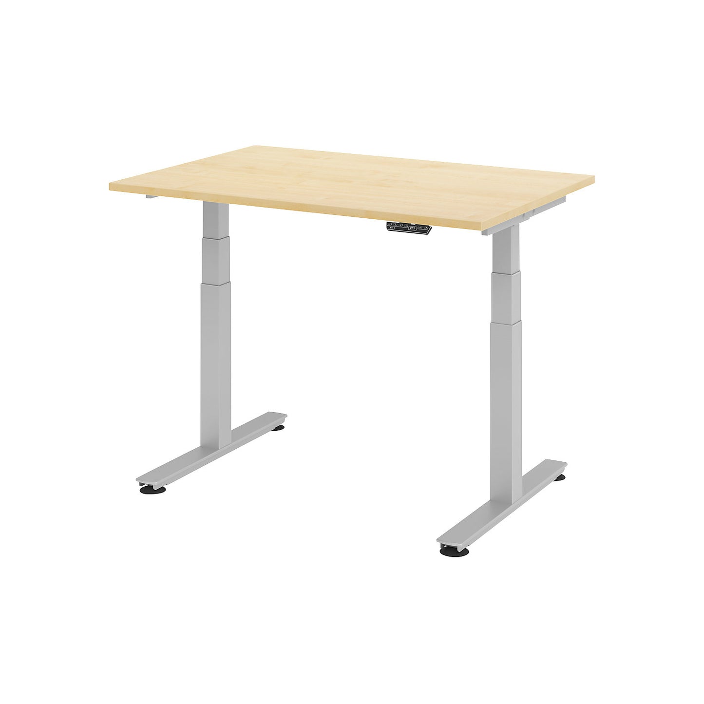 Desk, electric height adjustment, straight, WxD 1200 x 800 mm, maple.