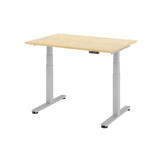 Desk, electric height adjustment, straight, WxD 1200 x 800 mm, maple.