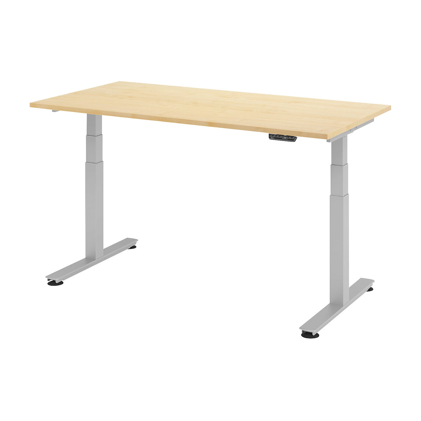 Desk, electric height adjustment, straight, WxD 1600 x 800 mm, maple.