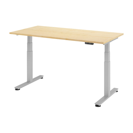 Desk, electric height adjustment, straight, WxD 1600 x 800 mm, maple.