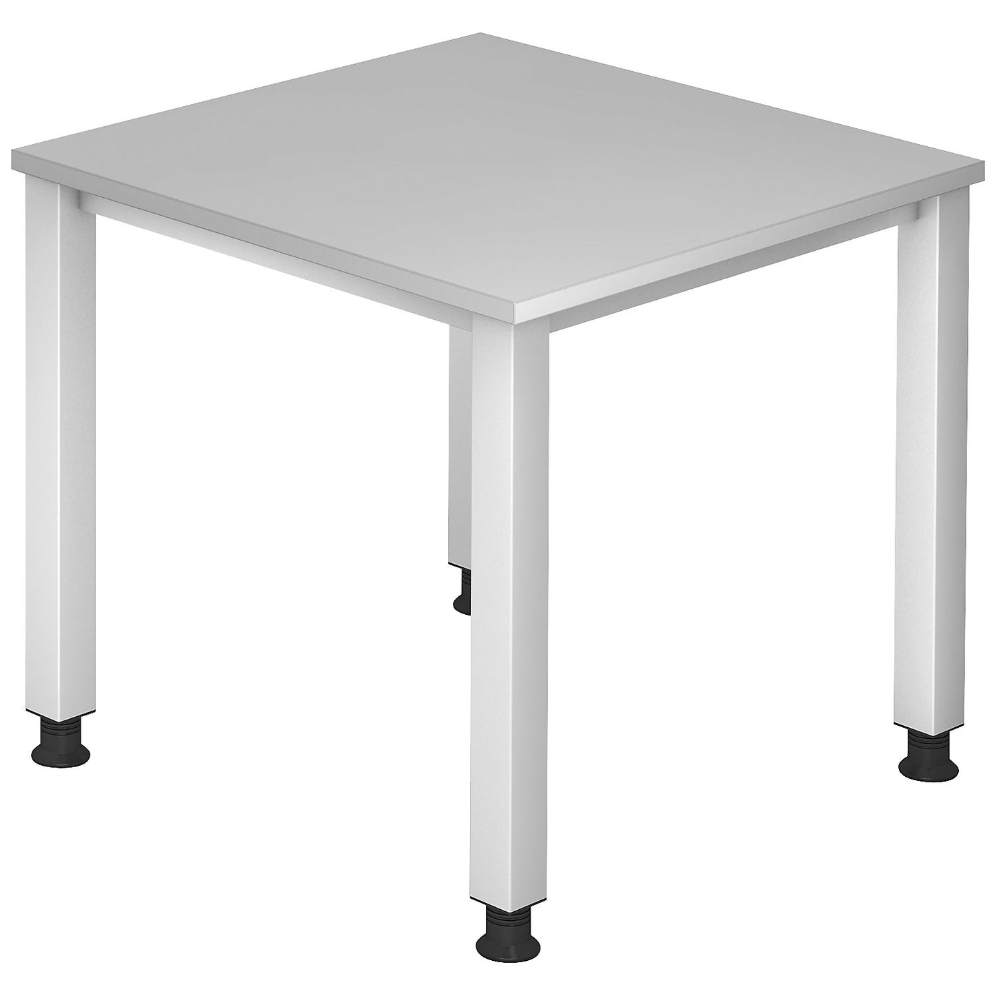 RENATUS - Desk, 4-legged frame, width 800 mm, aluminium silver / light grey.