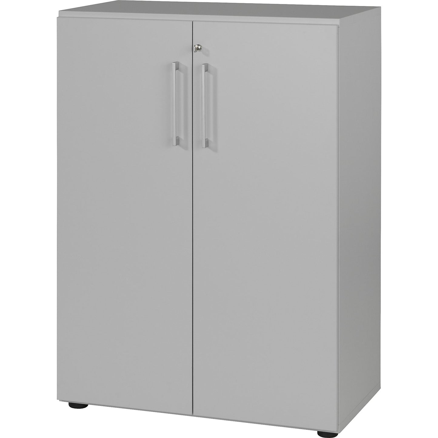 RENATUS - Office cupboard, 2 shelves, 3 file heights, light grey.