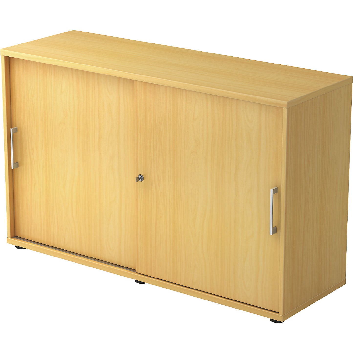 Sliding door cupboard, height 748 mm, 1 shelf, beech finish.