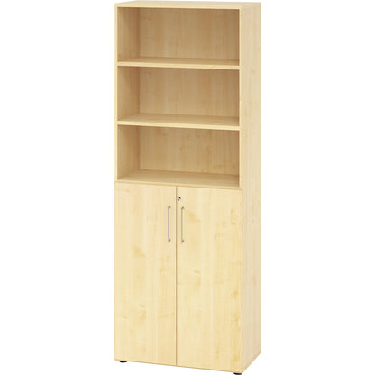 RENATUS - Office cupboard/shelf unit, 5 shelves, 6 file heights (3 of which are open), maple finish.