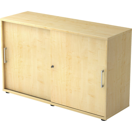 Sliding door cupboard, height 748 mm, 1 shelf, maple finish.