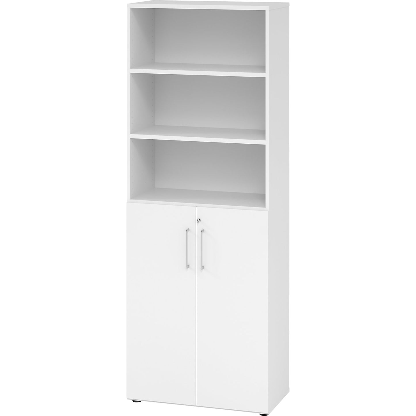 RENATUS - Office cupboard/shelf unit, 5 shelves, 6 file heights (3 of which are open), white.