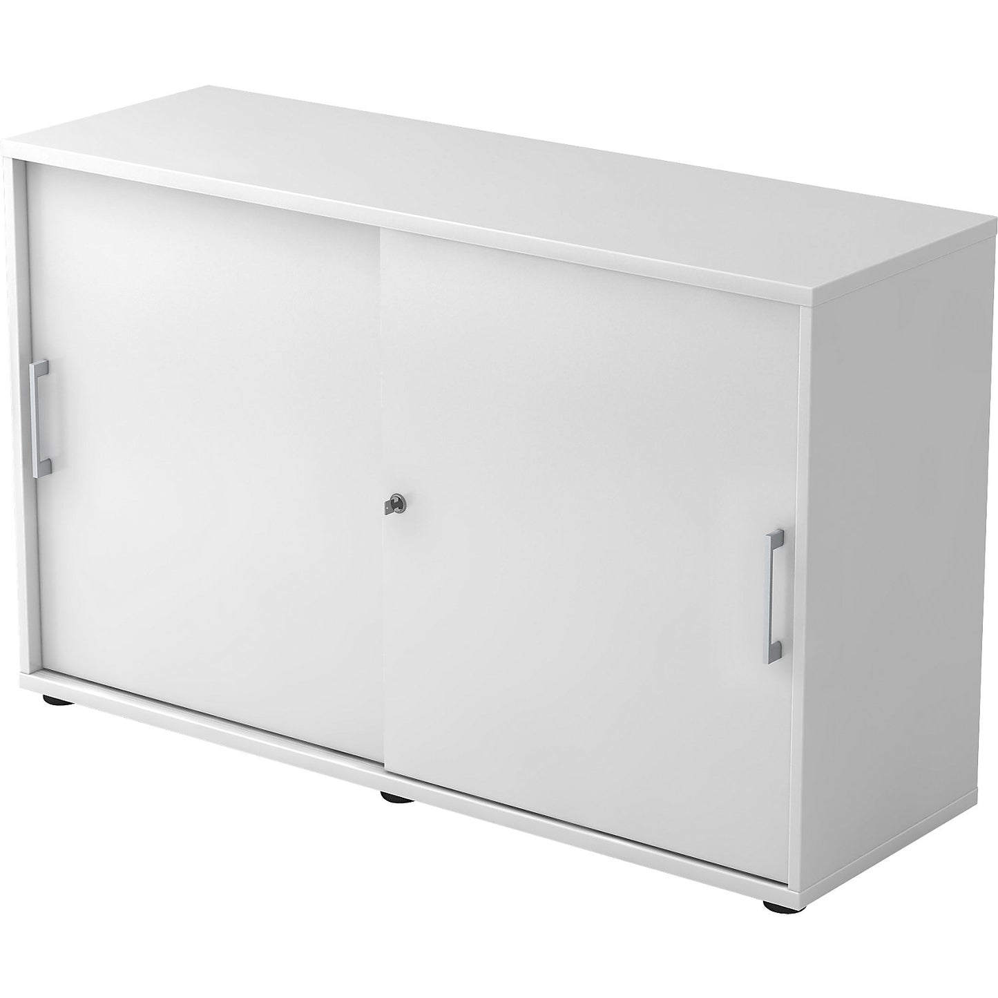 Sliding door cupboard, height 748 mm, 1 shelf, white.