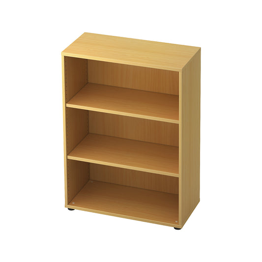 Office shelf unit, 2 shelves, beech finish.