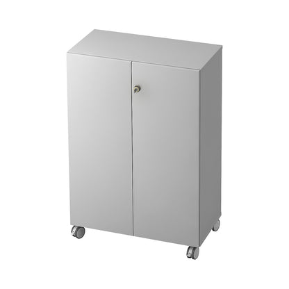 Filing cupboard, 2 shelves, with castors, light grey.